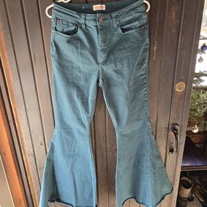 Shyanne Teal Bell Bottom Jeans